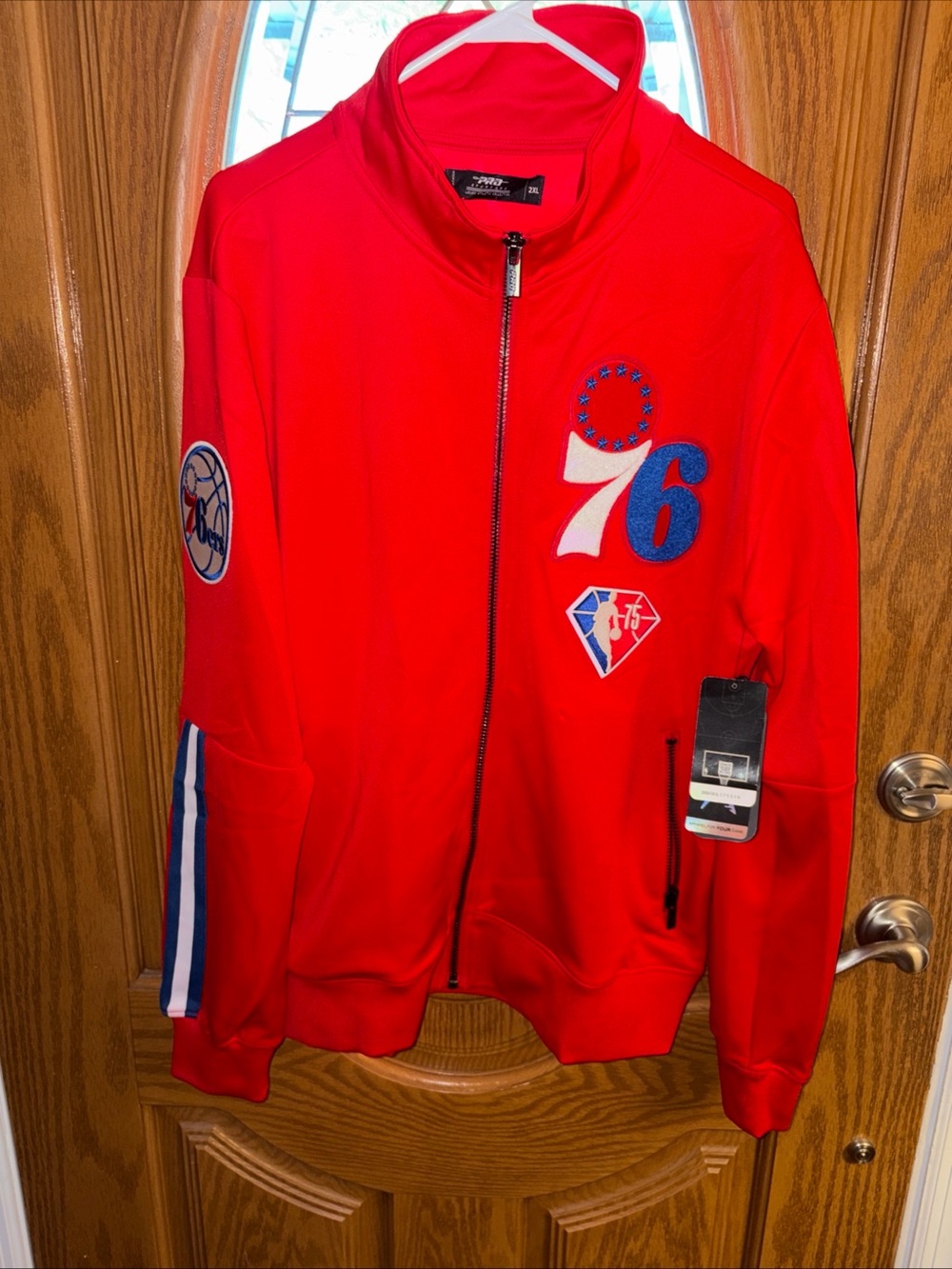 NWT NBA Red Philadelphia 76ers Full-Zip Performance Jacket Men’s Size: 2XL